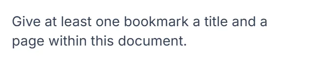 Trying to save with no bookmark title filled in shows a warning instead of a blank result.