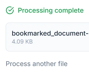 The bookmarks are added. Select Download to save the file.