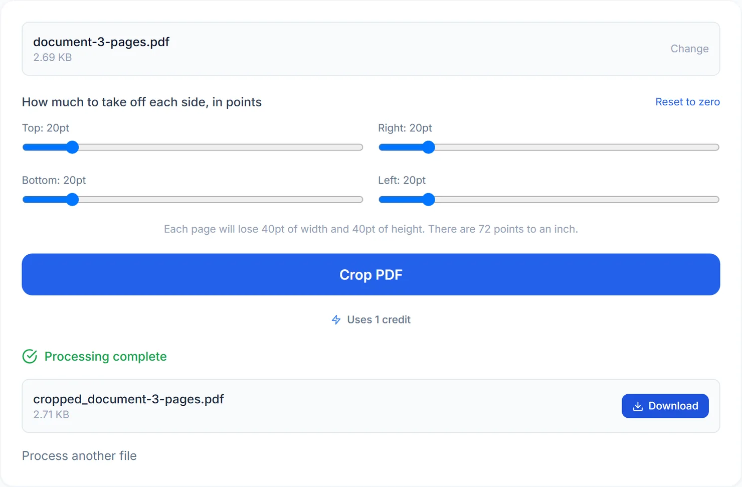 The cropped file, with the sliders' margins taken off every page.