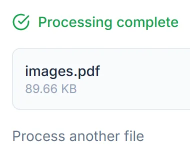 The PDF is ready. Select Download to save images.pdf.