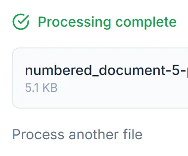 Select Download once the page numbers are added.