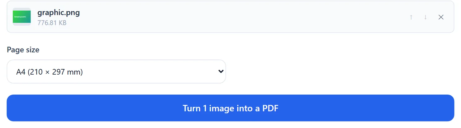 A PNG file added and ready to convert.