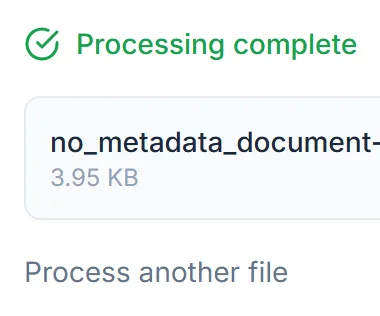 Metadata removed. Select Download to save the cleaned file.