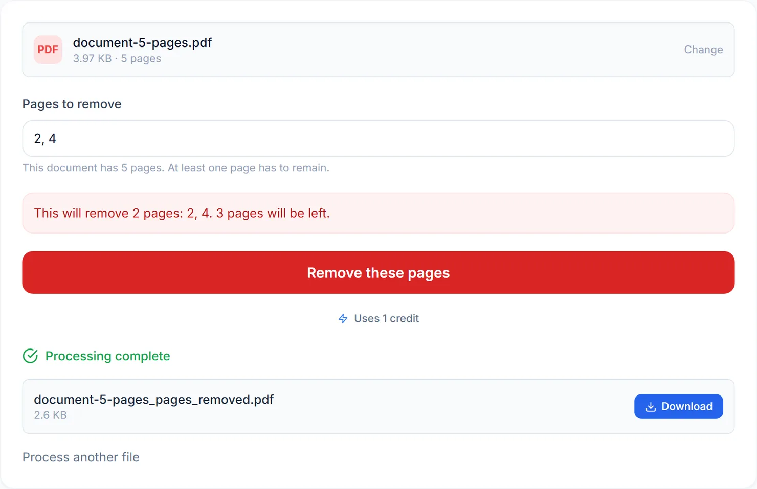 The tidied document is ready to download.