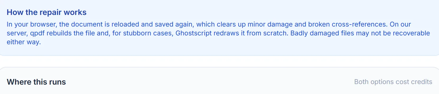 Standard reloads and re-saves the file in your browser. Advanced rebuilds files a browser cannot even open.