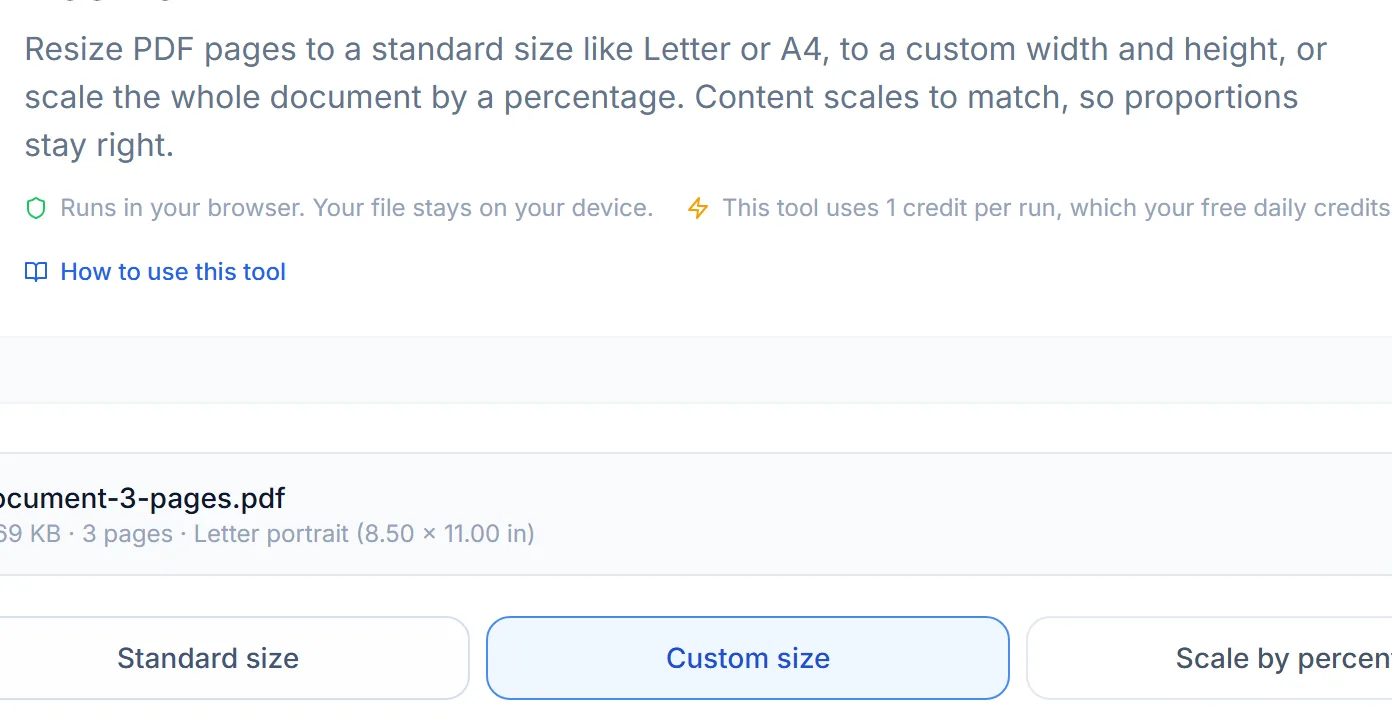 A custom width and height, in your choice of unit.